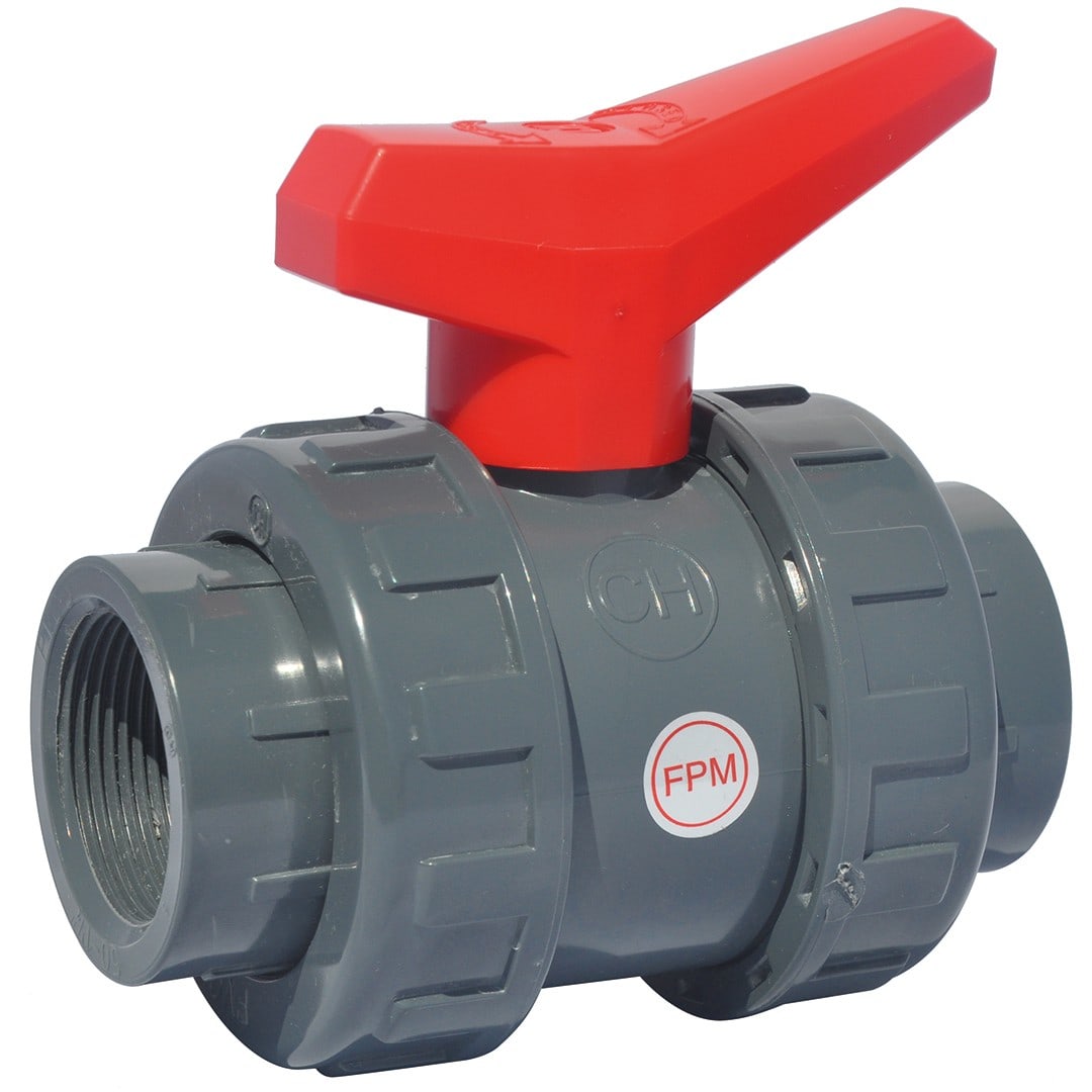 Sferaco - Vanne à sphère PVC Industrie 3 pièces Femelle BSP Série 599 DN1"1/4 FPM PN16