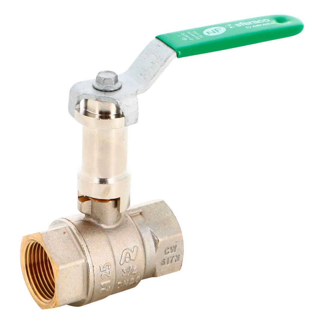 Sferaco - Vanne à sphère laiton titré 4MS NF femelle femelle à prolongateur DN 1/2" PN40