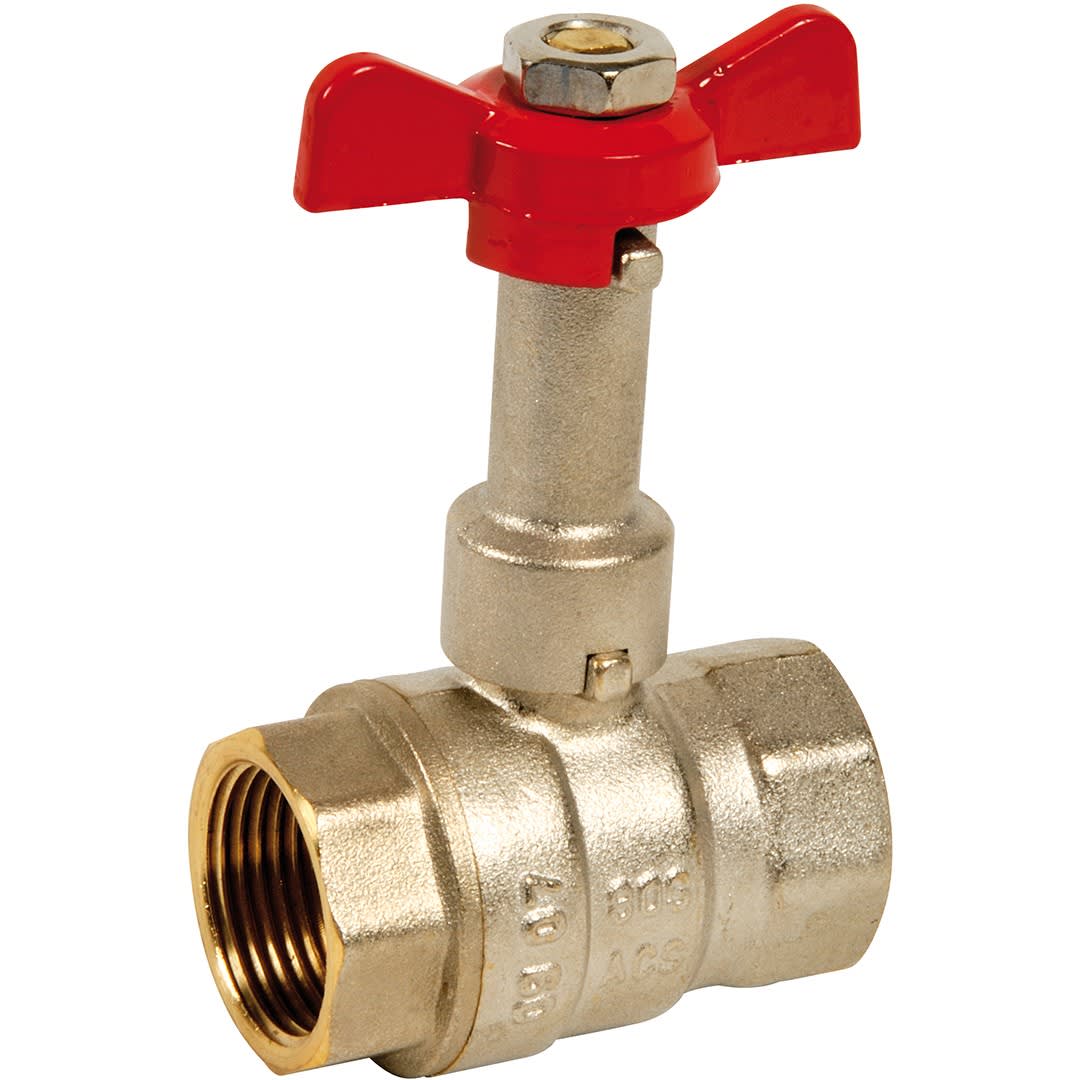 Sferaco - Vanne à sphère laiton Série 617 femelle femelle prolongateur manette rouge 1/2"