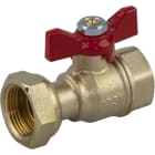 Sferaco - Robinet compteur 635 droit femelle 1/2" - écrou tournant 3/4" manette rouge