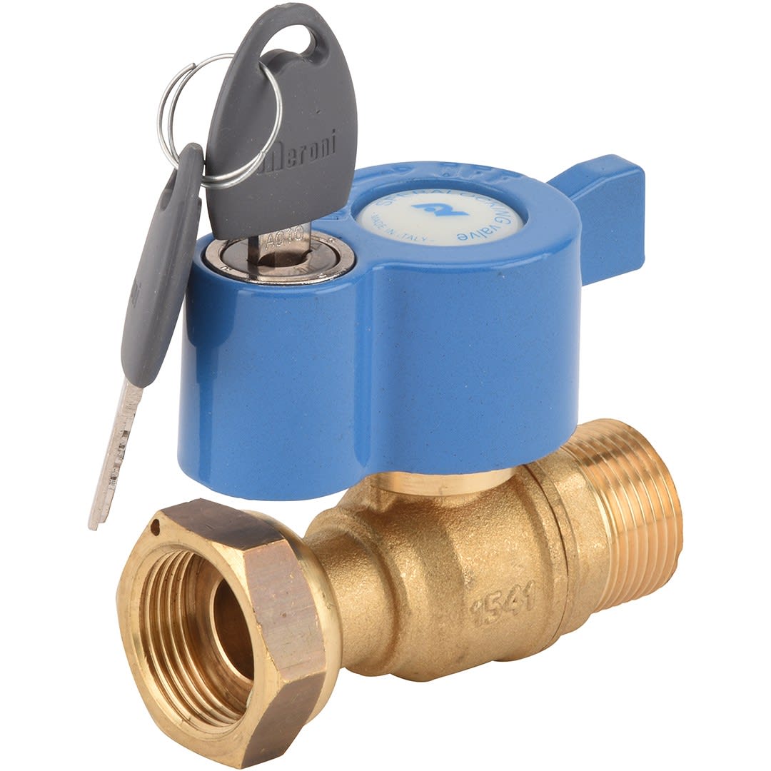 Sferaco - Robinet compteur 637 DN15 droit mâle DN3/4" - écrou DN3/4" cadenassable