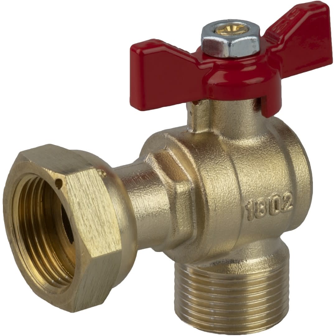 Sferaco - Robinet compteur 645 DN15 équerre mâle DN3/4" - écrou DN3/4" manette rouge