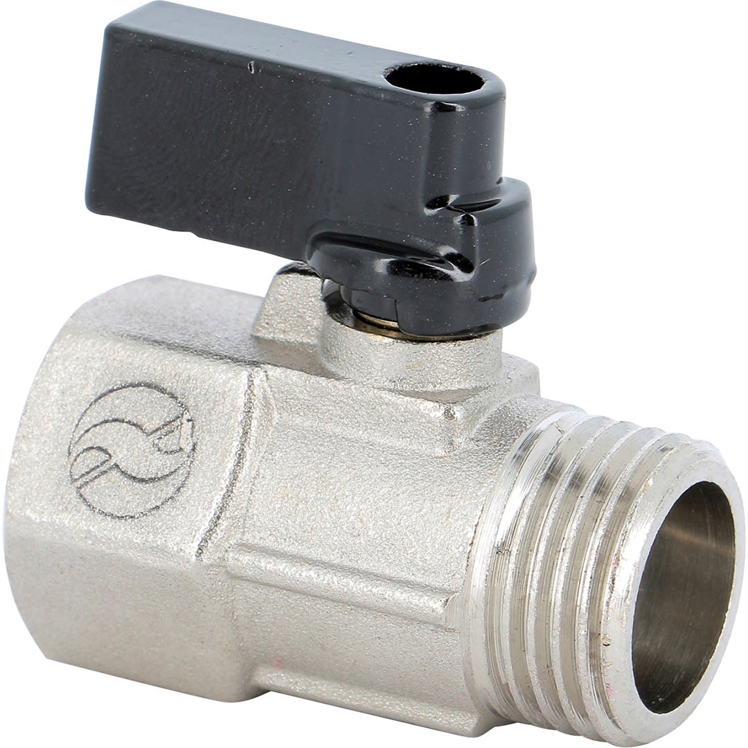 Sferaco - Mini vanne à sphère laiton nickelé 4MS Série 674 mâle femelle BSP DN1/4"