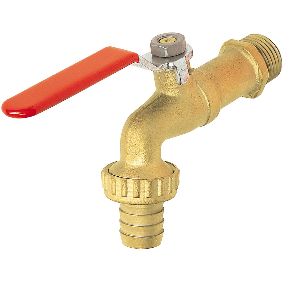 Sferaco - Robinet de puisage laiton brossé Série 682 avec poignée rouge DN3/4"-3/4" D19