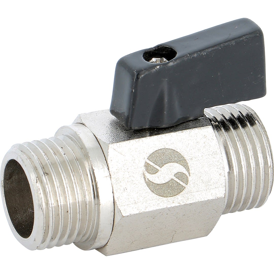 Sferaco - Mini vanne à sphère laiton nickelé 4MS Série 690 mâle mâle BSP DN3/8"