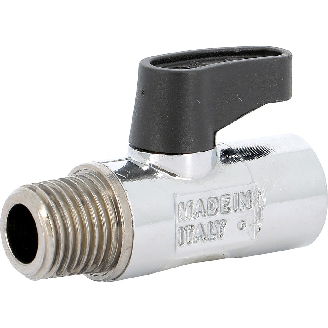 Sferaco - Micro vanne à sphère laiton chromé Série 693 mâle mâle BSP DN1/8"