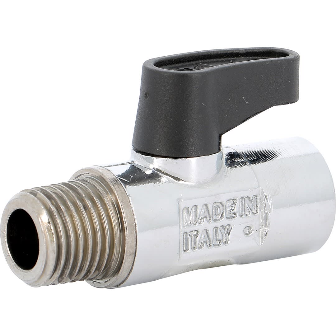 Sferaco - Micro vanne à sphère laiton chromé Série 692 mâle femelle BSP DN1/8"