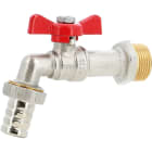 Sferaco - Robinet de puisage laiton nickelé Série 6961 avec manette rouge DN1/2"-3/4" D19