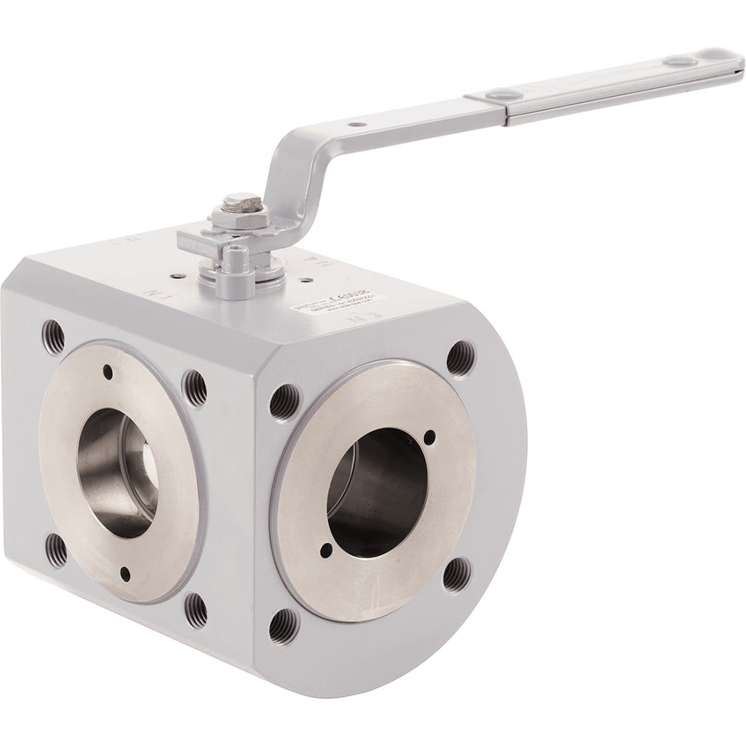 Sferaco - Vanne à boisseau sphérique 3 voies inox forgé Série 723 DN32 à brides PN16