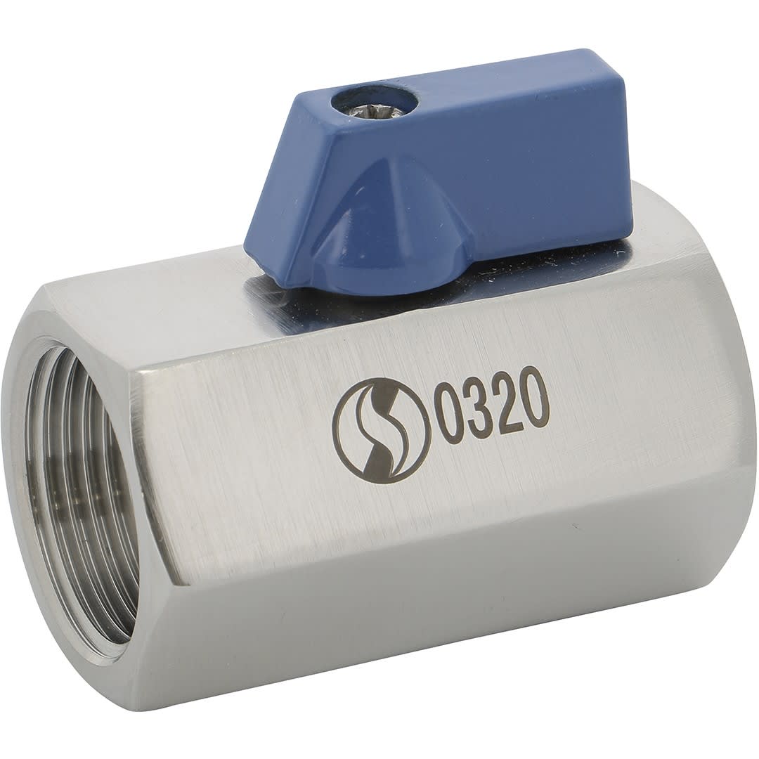 Sferaco - Mini vanne à boisseau sphérique monobloc inox Série 732FF PN63 Fem. BSP DN1/4"