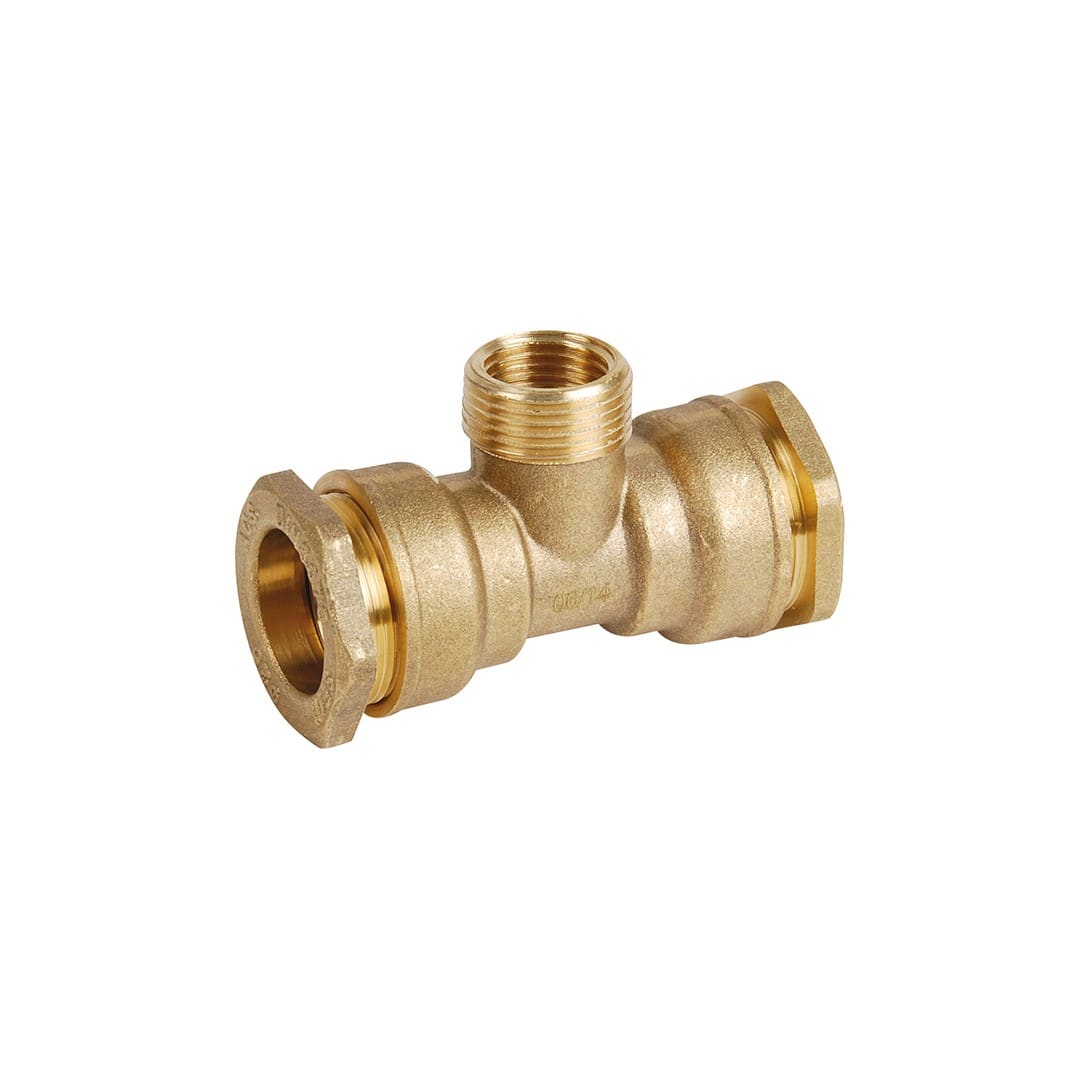 Sferaco - Raccord laiton à serrage extérieur Té Série 815F centre femelle 1" PE 25