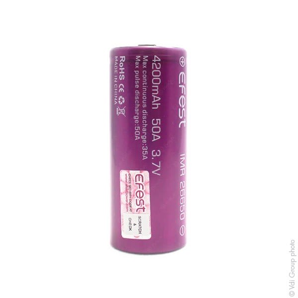 Enix - Accumulateur(s) Accus Lithium-Ion EFEST IMR26650 Li-Mn HD 3.7V 4200mAh FT