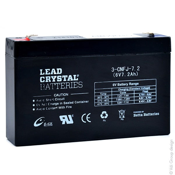 Enix - Batterie(s) Batterie lead crystal 3-CNFJ-7.2 6V 7.2Ah F6.35