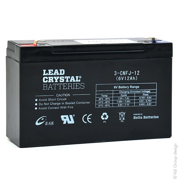 Enix - Batterie(s) Batterie lead crystal 3-CNFJ-12 6V 12Ah F6.35