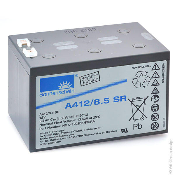 Enix - Batterie(s) Batterie plomb etanche gel A412-8.5 SR 12V 9Ah F6.35