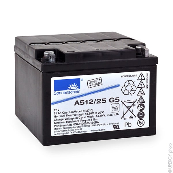 Enix - Batterie(s) Batterie plomb etanche gel A512-25G5 12V 25Ah M5-M