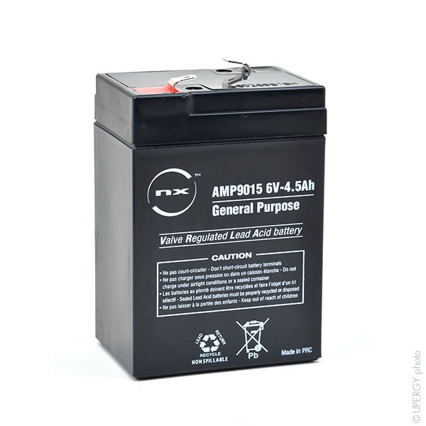 Enix - Unite(s) Batterie plomb AGM NX 4.5-6 General Purpose 6V 4.5Ah F4.8