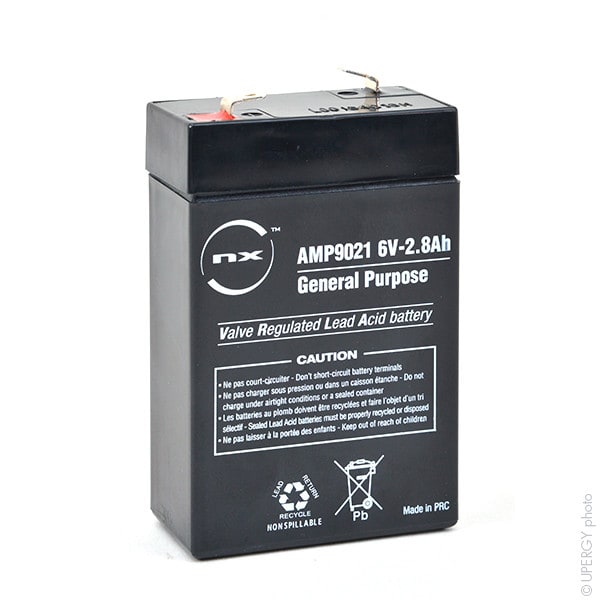 Enix - Unite(s) Batterie plomb AGM NX 2.8-6 General Purpose 6V 2.8Ah F4.8