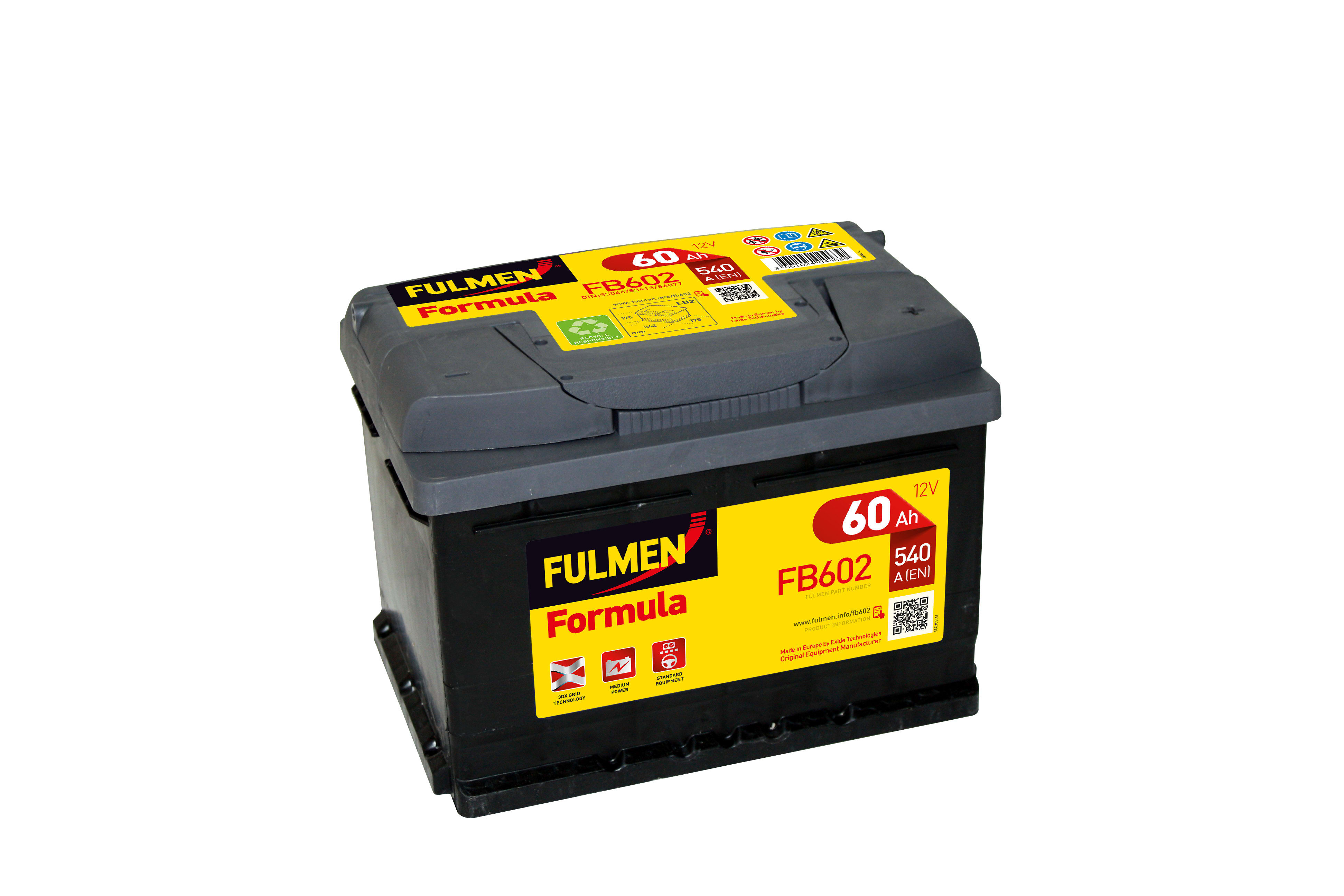 Enix - Batterie(s) Batterie voiture FULMEN Formula FB602 12V 60Ah 540A