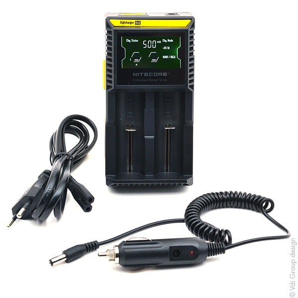 Enix - Unite(s) Chargeur Li-ion-Lifepo4-NiMH NITECORE D2 pour 2 accus 18650-18350-16340