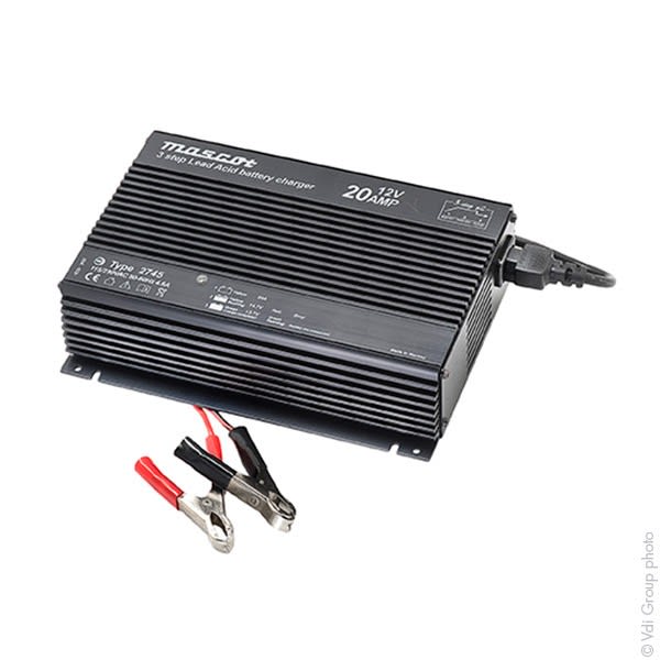 Enix - Unité(s) Chargeur plomb 24V/10A 110-230V Mascot 2745 - pinces crocodiles (Intell