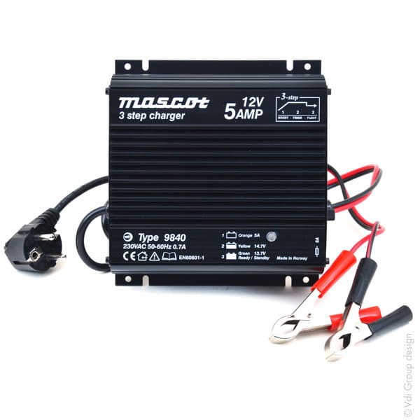 Enix - Unite(s) Chargeur plomb 12V-5A 230V Mascot 9840 - pinces crocodiles (Intelligent