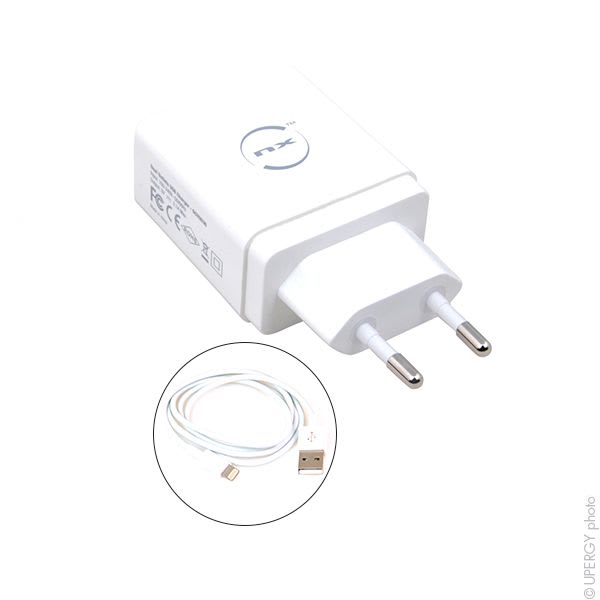Enix - Unite(s) Chargeur secteur prise EU + Cable Lightning pour iPhone