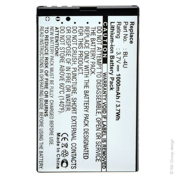 Enix - Unite(s) Batterie telephone portable 3.7V 1000mAh