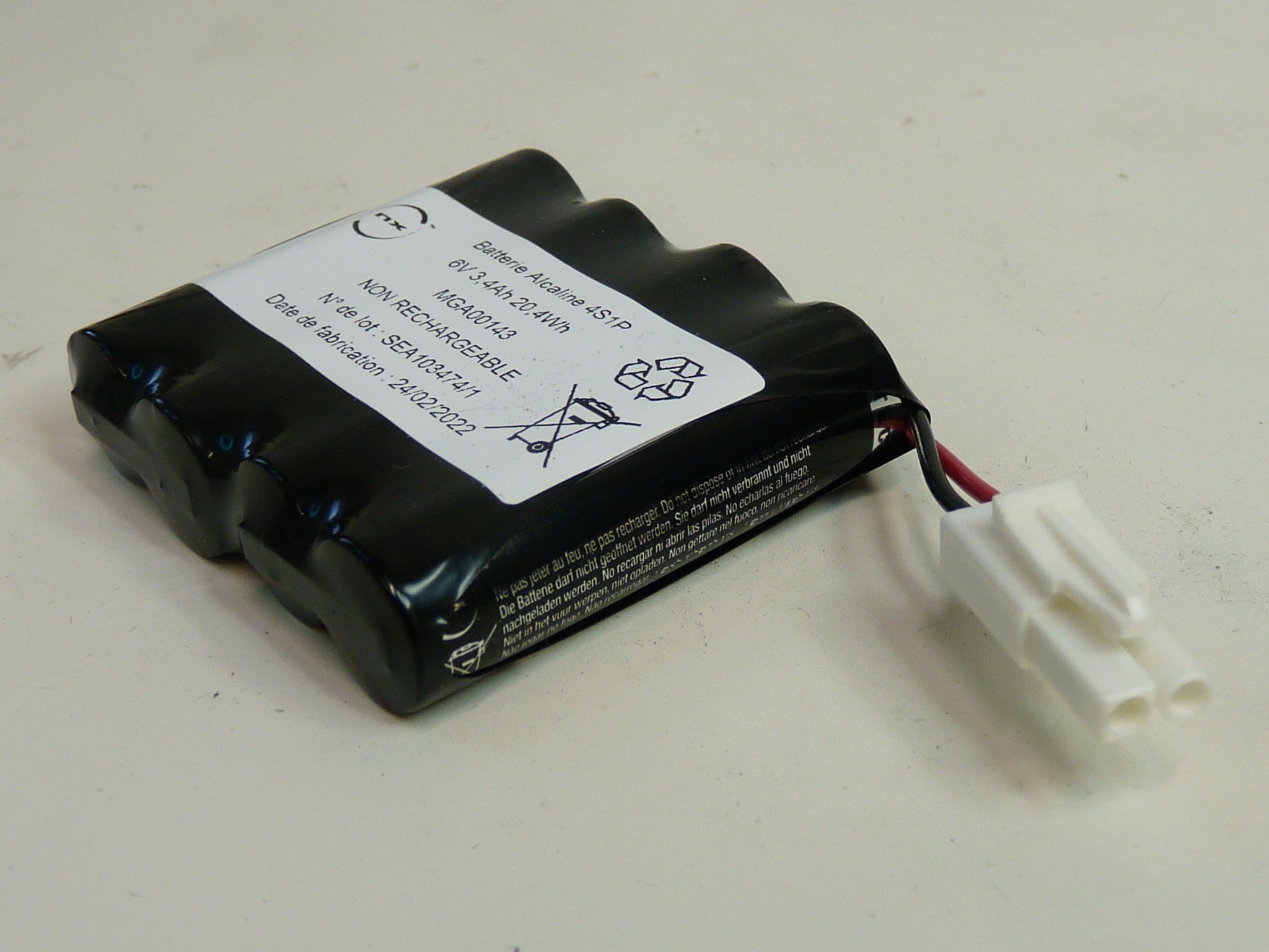 Enix - Unite(s) Batterie alcaline 4x AA 4S1P ST1 6V 3.4Ah JST
