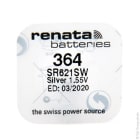 Enix - Blister(s) x 1 Pile bouton oxyde argent 364 RENATA 1.55V 20mAh