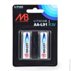 Enix - Blister(s) x 2 Pile lithium blister L91 AA 1.5V 2800mAh