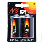 Enix - Blister(s) x 2 Pile saline blister x 2 MB R20 - D 1.5V 5500mAh