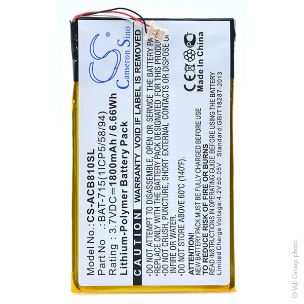 Enix - Batterie(s) Batterie tablette 3.7V 1800mAh