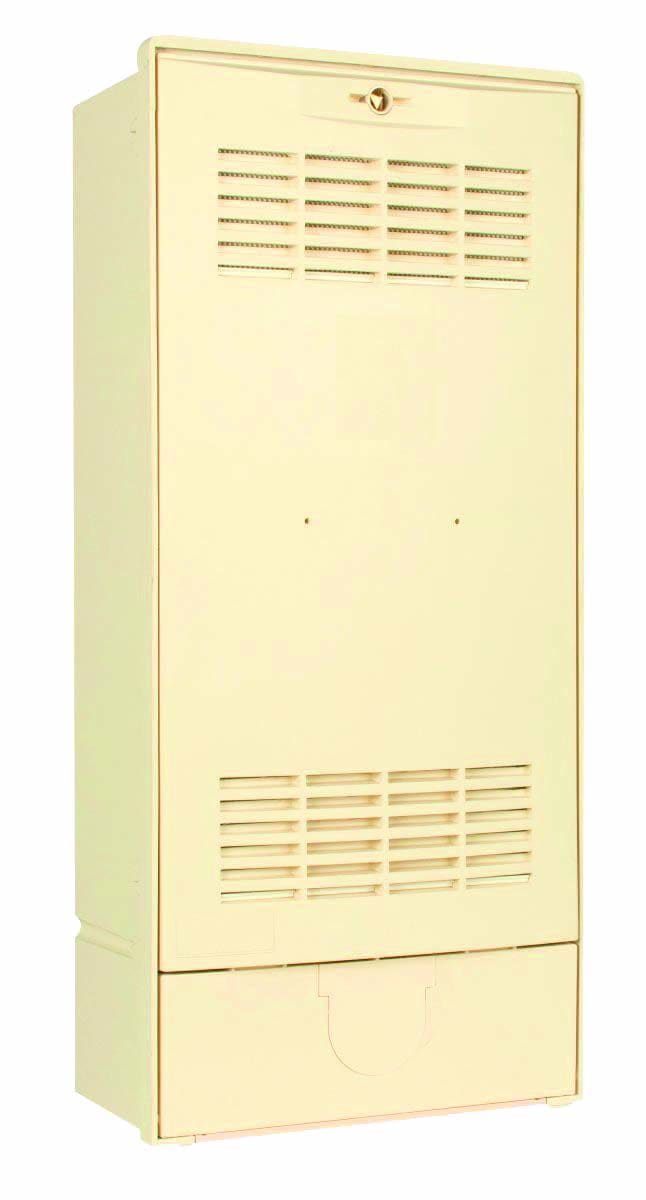 Depagne - Borne ECP3D ivoire - équipée avec connectique 3 directions - sigle Enedis