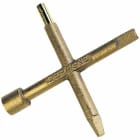 Depagne - Clé fixe métallique - 4 branches : triangle femelle de 11 mm, carré mâle progres