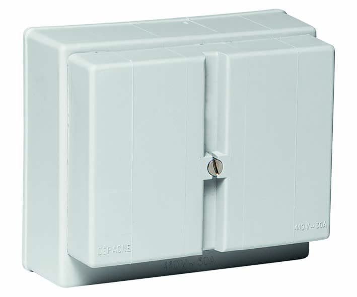 Depagne - Coffret de branchement 10/30A gris pour cartouche fusible cylindrique 10x38/14x5