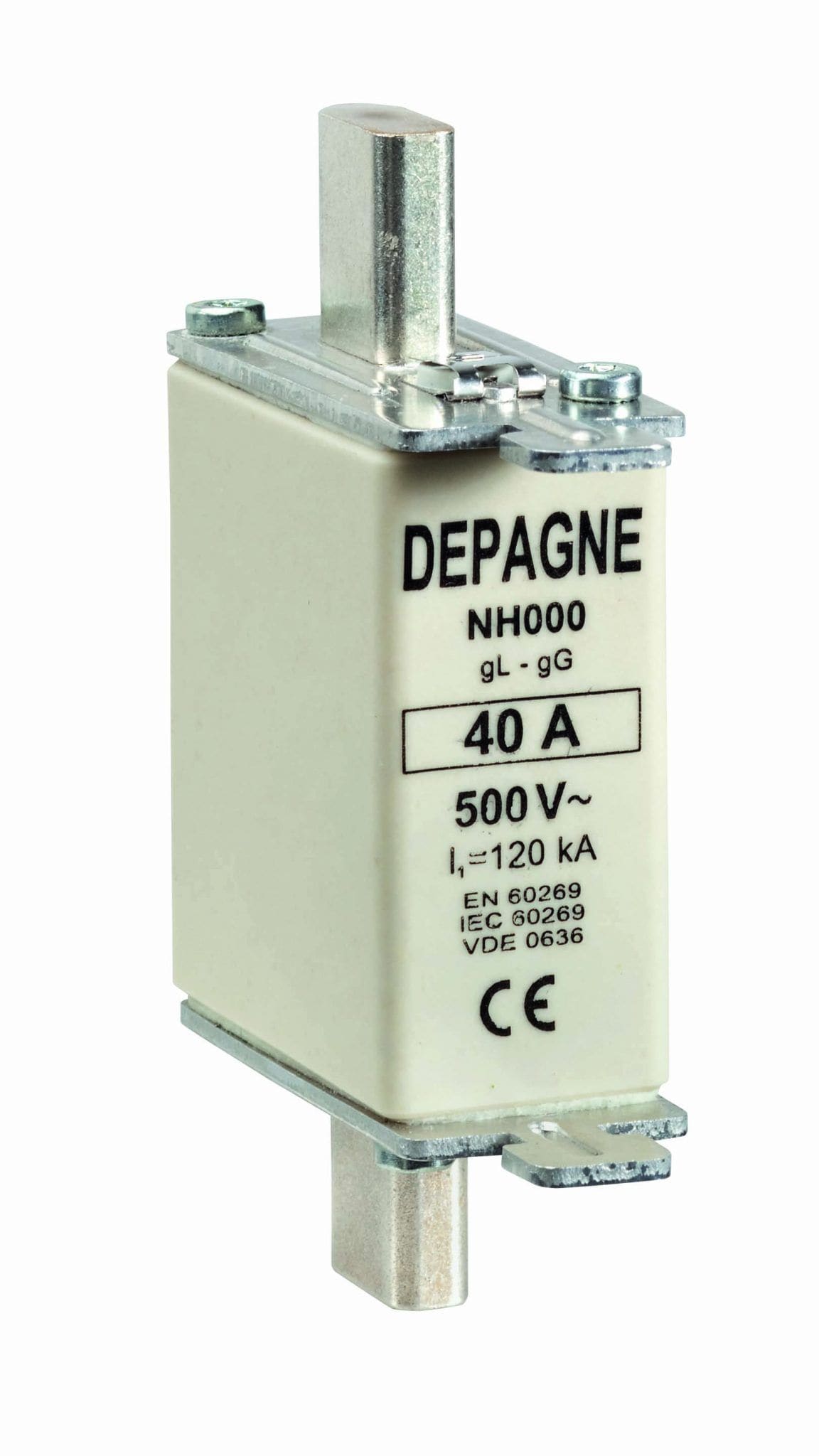 Depagne - Cartouche fusible à couteau NH industrielle (HPC) taille 000, gG - 63A