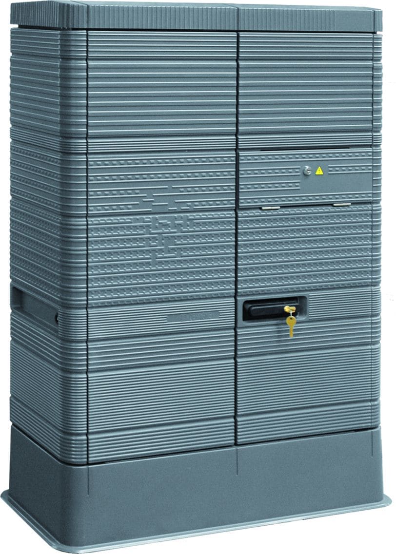 Depagne - Armoire Ecrins 2M gris RAL 7010 - 2 portes, 4 faces anti-affiche avec porte Ened