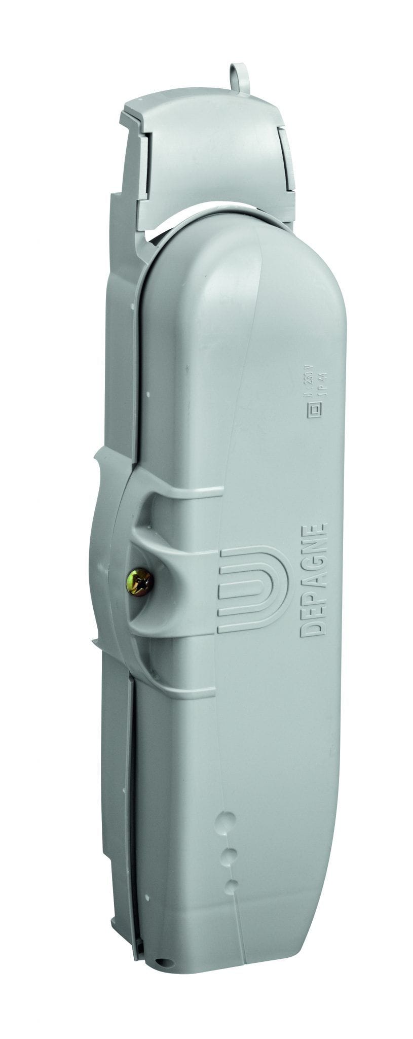 Depagne - Boîtier Electra 593 classe II gris - 4 bornes 2x16 mm² - 1 coupe-circuit Ph+N +