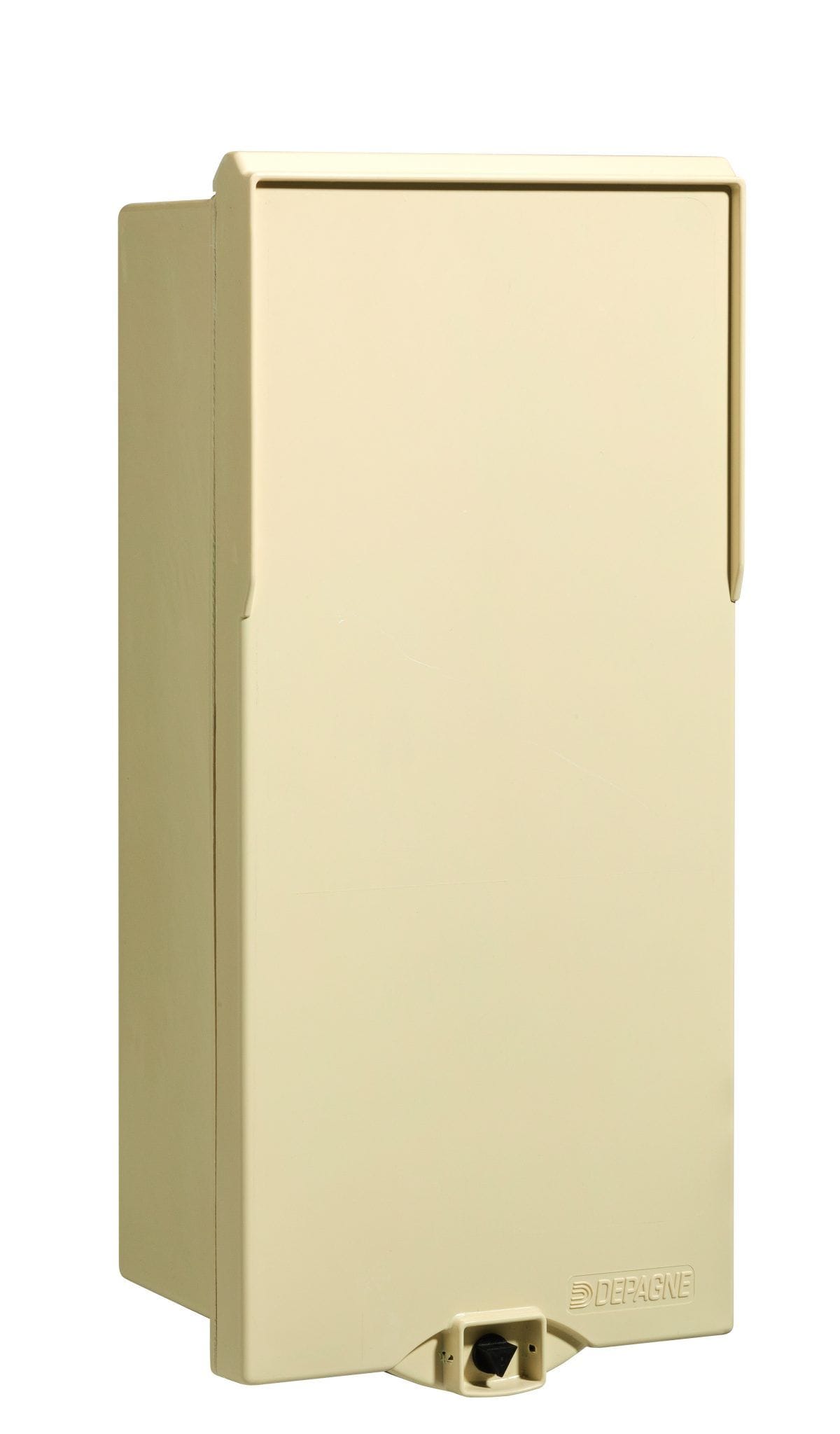 Depagne - Coffret Electra 1810 classe II ivoire - nu avec 2 rails DIN et 2 presse-étoupes