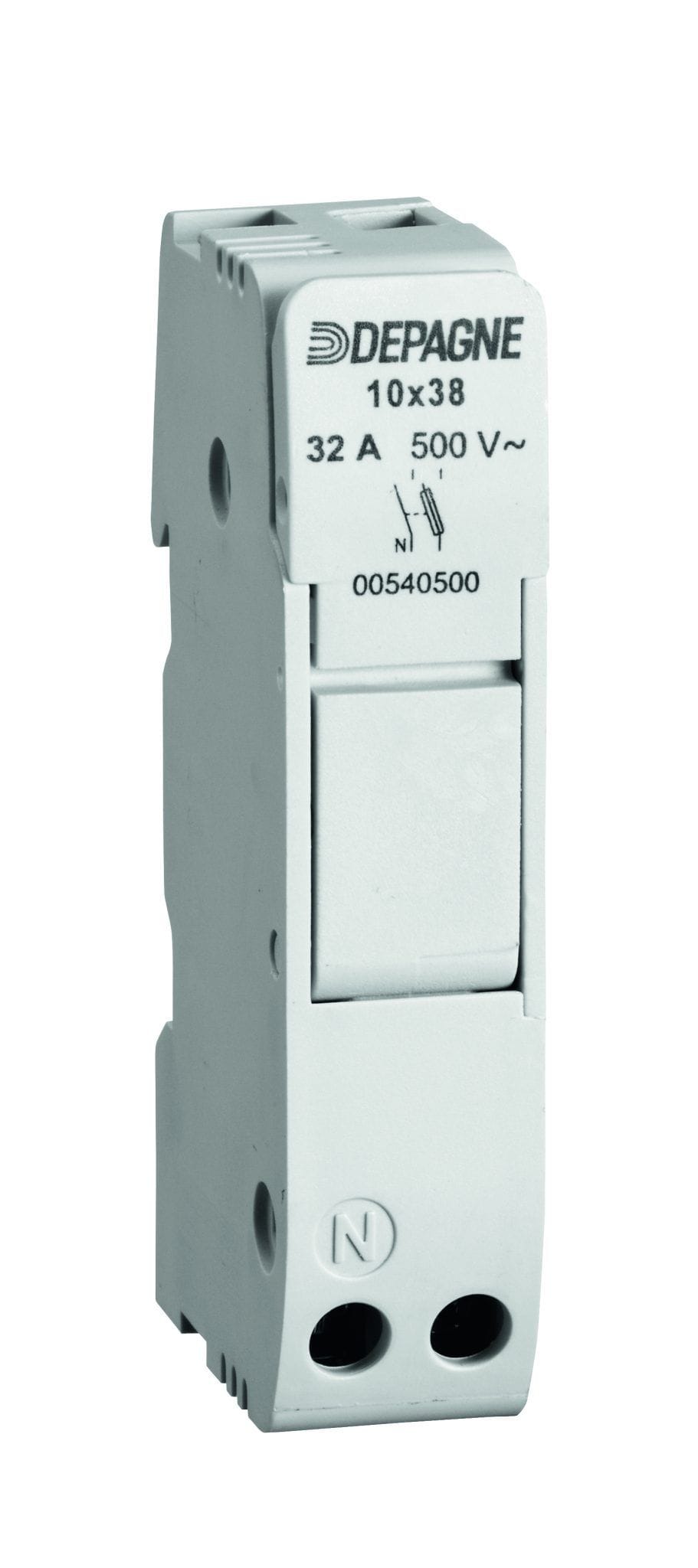 Depagne - Ensemble coupe-circuits base 10x38 gris - taille basse - 2 modules - fixation ra