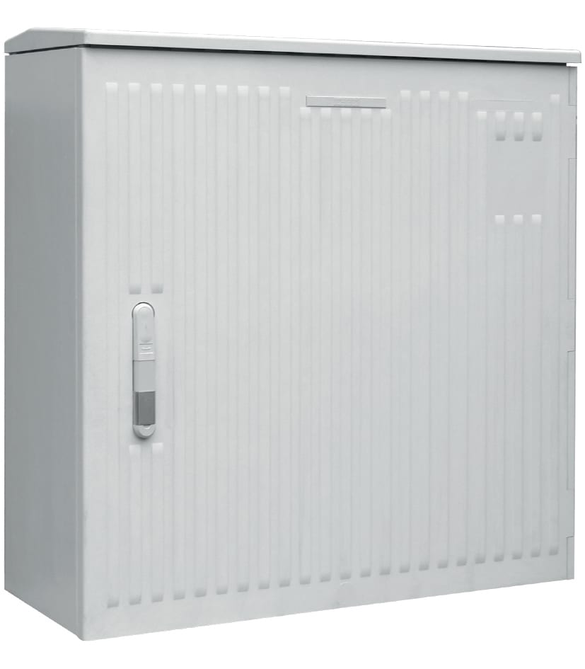 Depagne - Armoire Réseaux T0 gris RAL 7035 - 1 porte anti-affiche - équipée 4 départs 400A