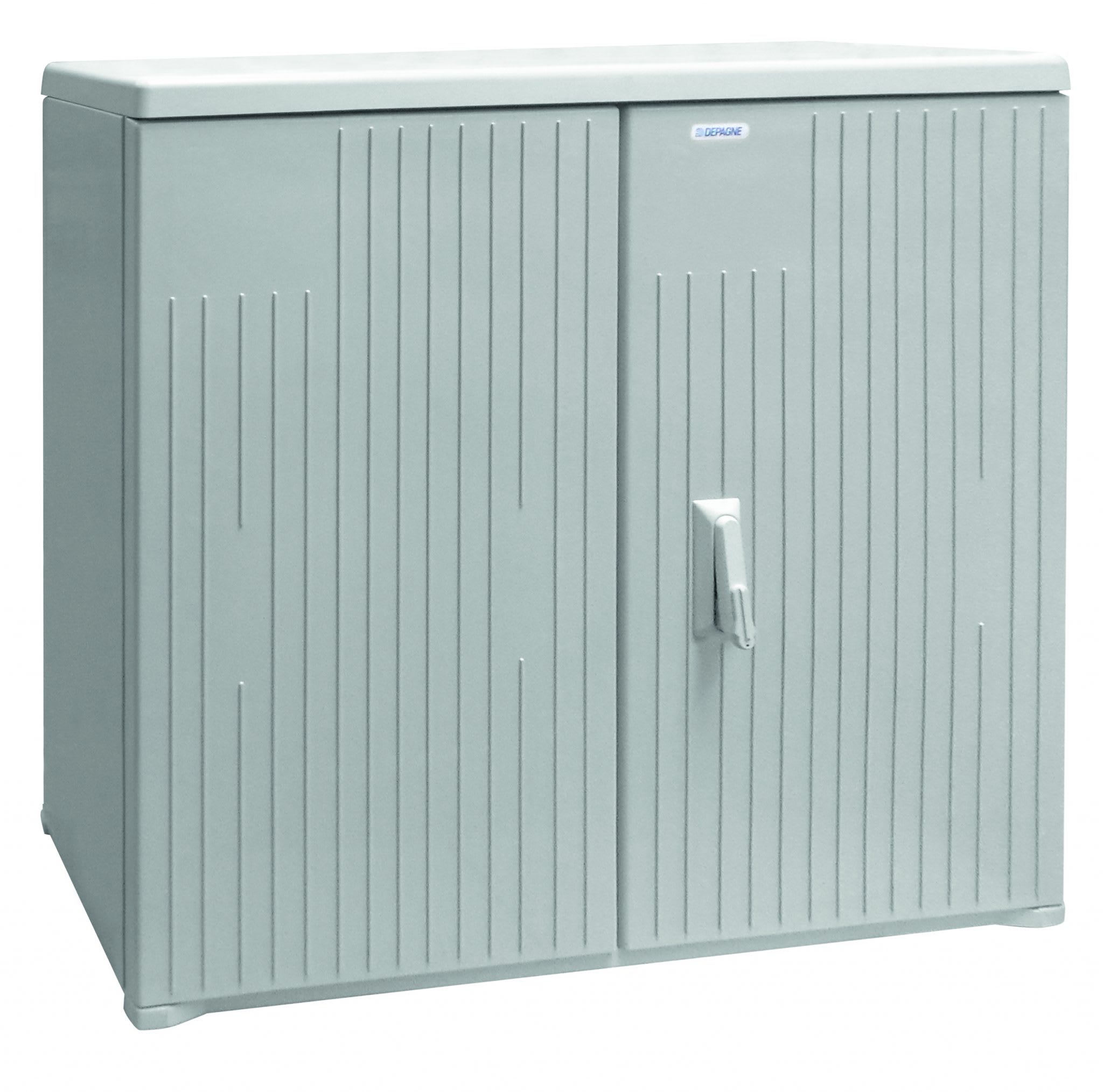 Depagne - Armoire Réseaux T2 gris RAL 7035 - 2 portes anti-affiche - équipée 8 départs 400