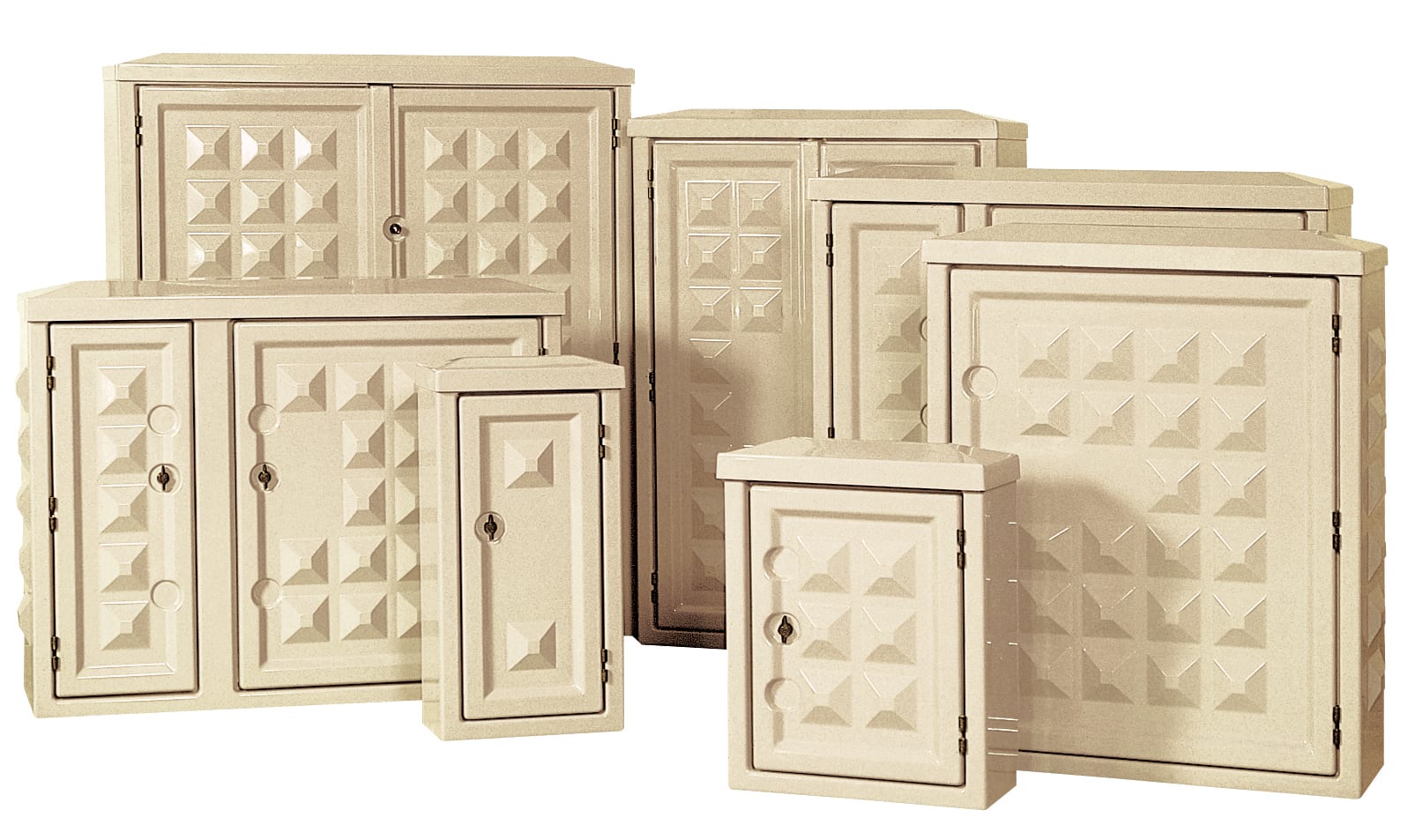 Depagne - Armoire Belledonne 5816 ivoire - 2 portes, 4 faces anti-affiche avec plage - nue