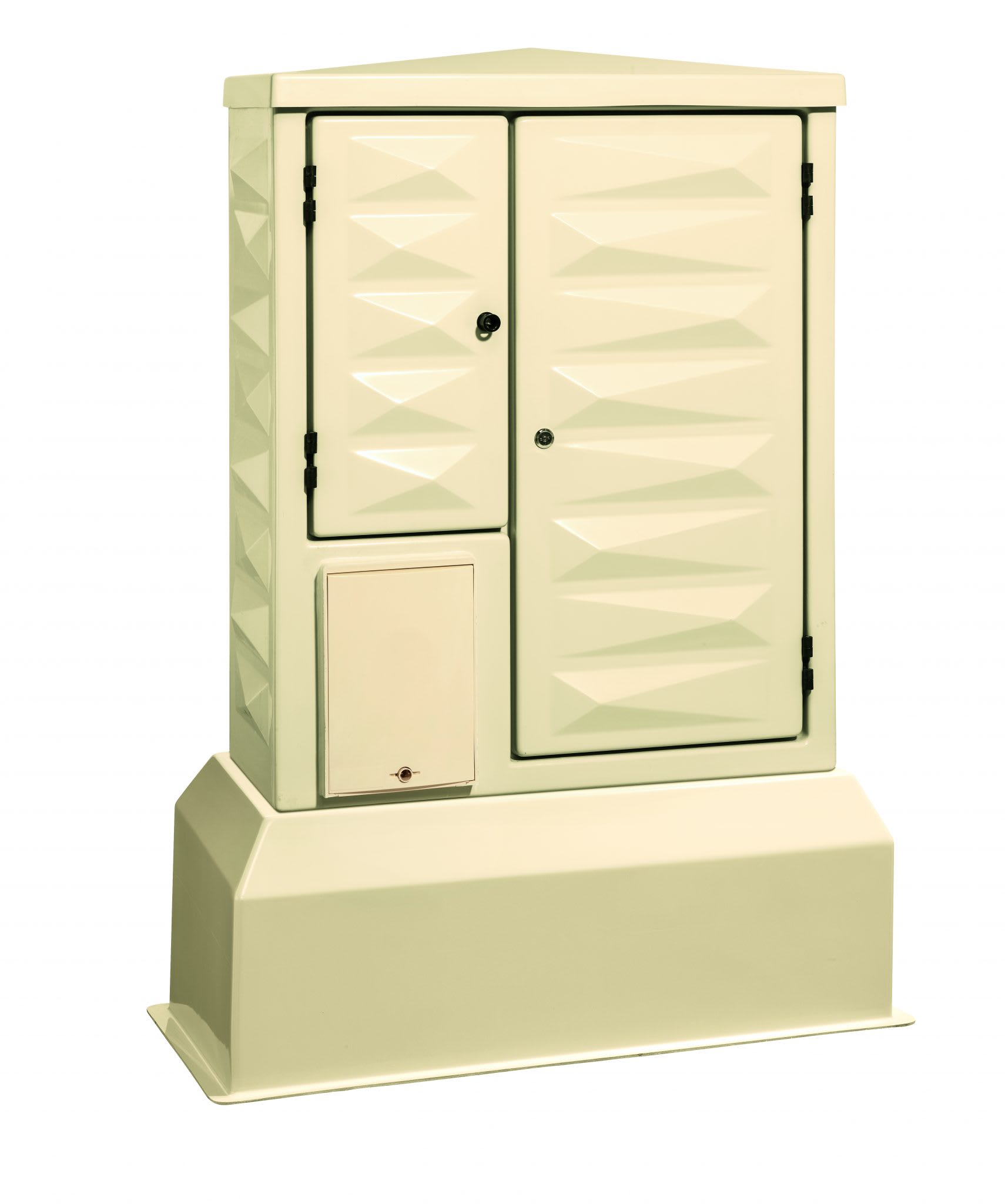 Depagne - Socle polyester 2 modules ivoire - 375x1045x553