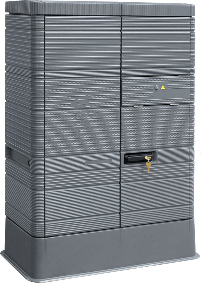 Depagne - Armoire Ecrins 2 modules gris RAL 7010 - 2 portes, 4 faces anti-affiche avec por