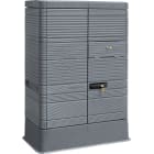 Depagne - Armoire Ecrins 2 modules gris RAL 7010 - 2 portes, 4 faces anti-affiche avec por