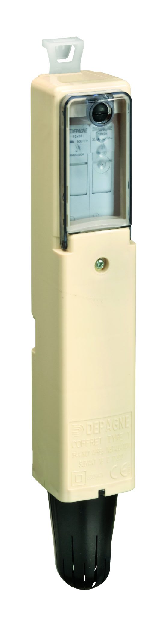 Depagne - Boîtier type 1 classe II ivoire - 4 bornes 3x16 mm² - 2 coupe-circuits Ph+N + fu