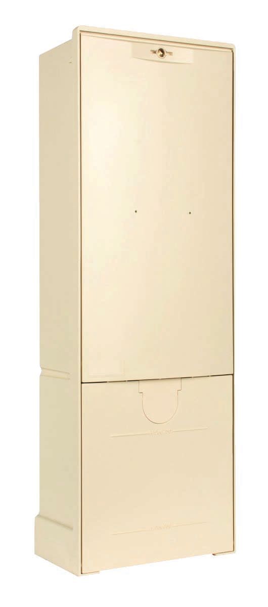 Depagne - Borne ECP2D ivoire - équipé avec connectique 2 directions - sigle Enedis