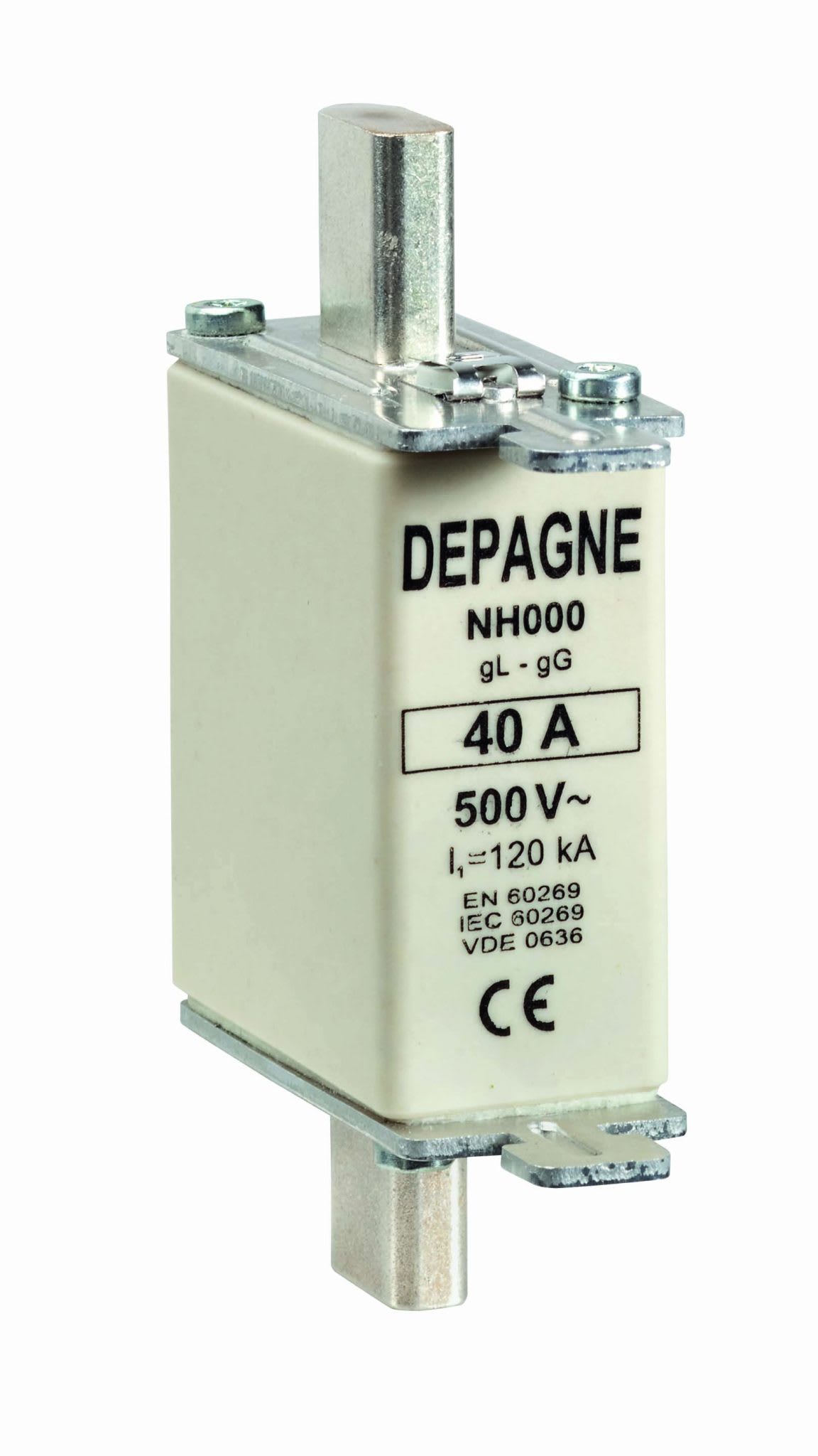 Depagne - Cartouche fusible à couteau NH industrielle (HPC) taille 000, aM - 10A